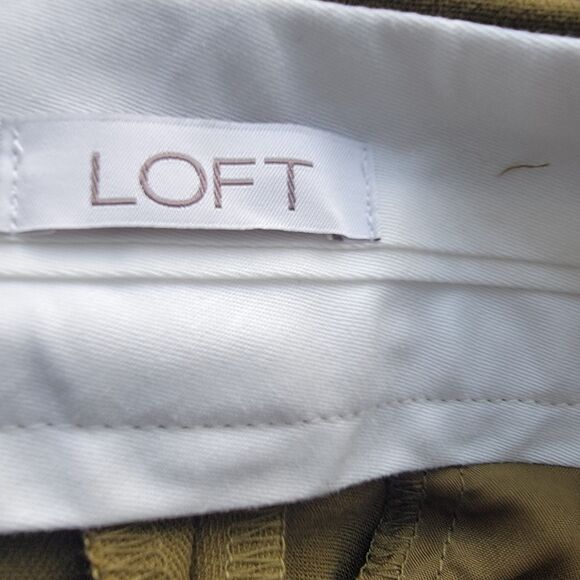 Loft womens slim through the leg ankle pant size 6 olive green office careers - Picture 9 of 10